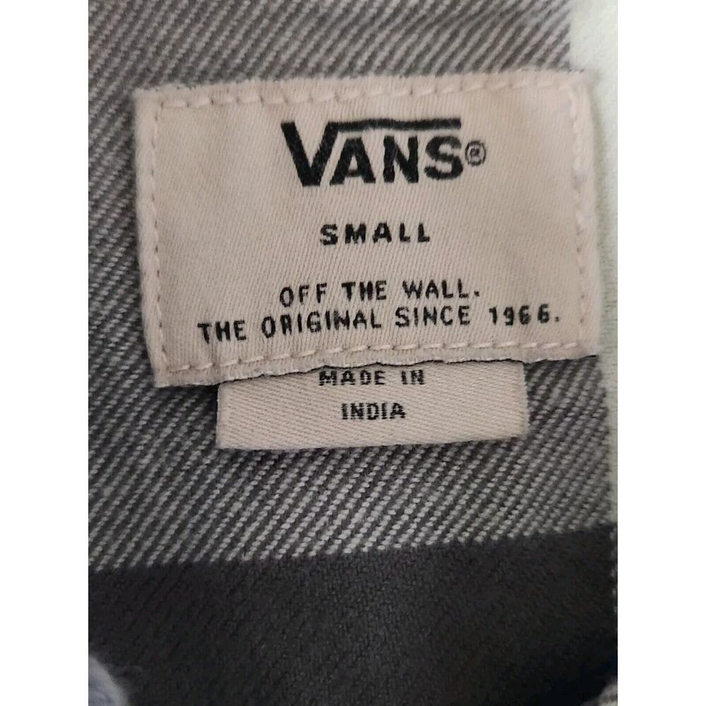 Vans Off The Wall Men's Box Flannel Shirt Plaid Checkered Blue / Gray Size Small - Picture 5 of 6